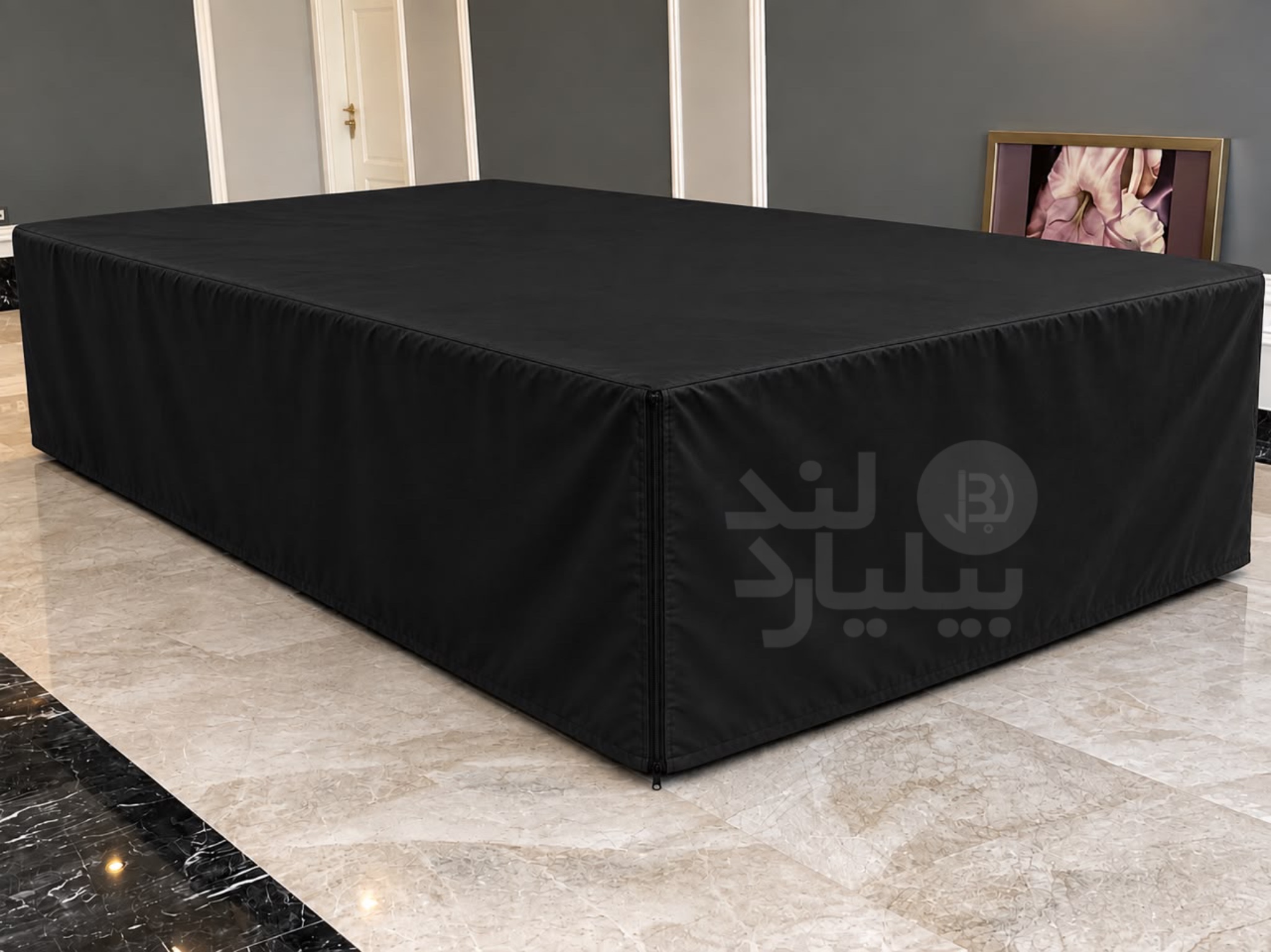 روکش میز اسنوکر ۱۲ فوت مدل فول کاور زیپ دار رنگ مشکی