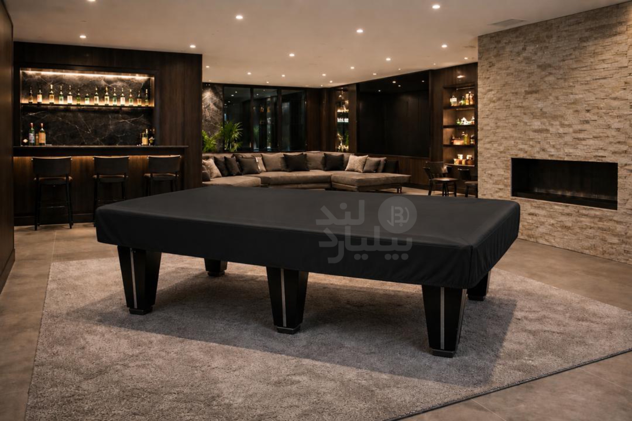 کاور میز بیلیارد ۹ فوت مدل تاپ کاور کش دار رنگ مشکی