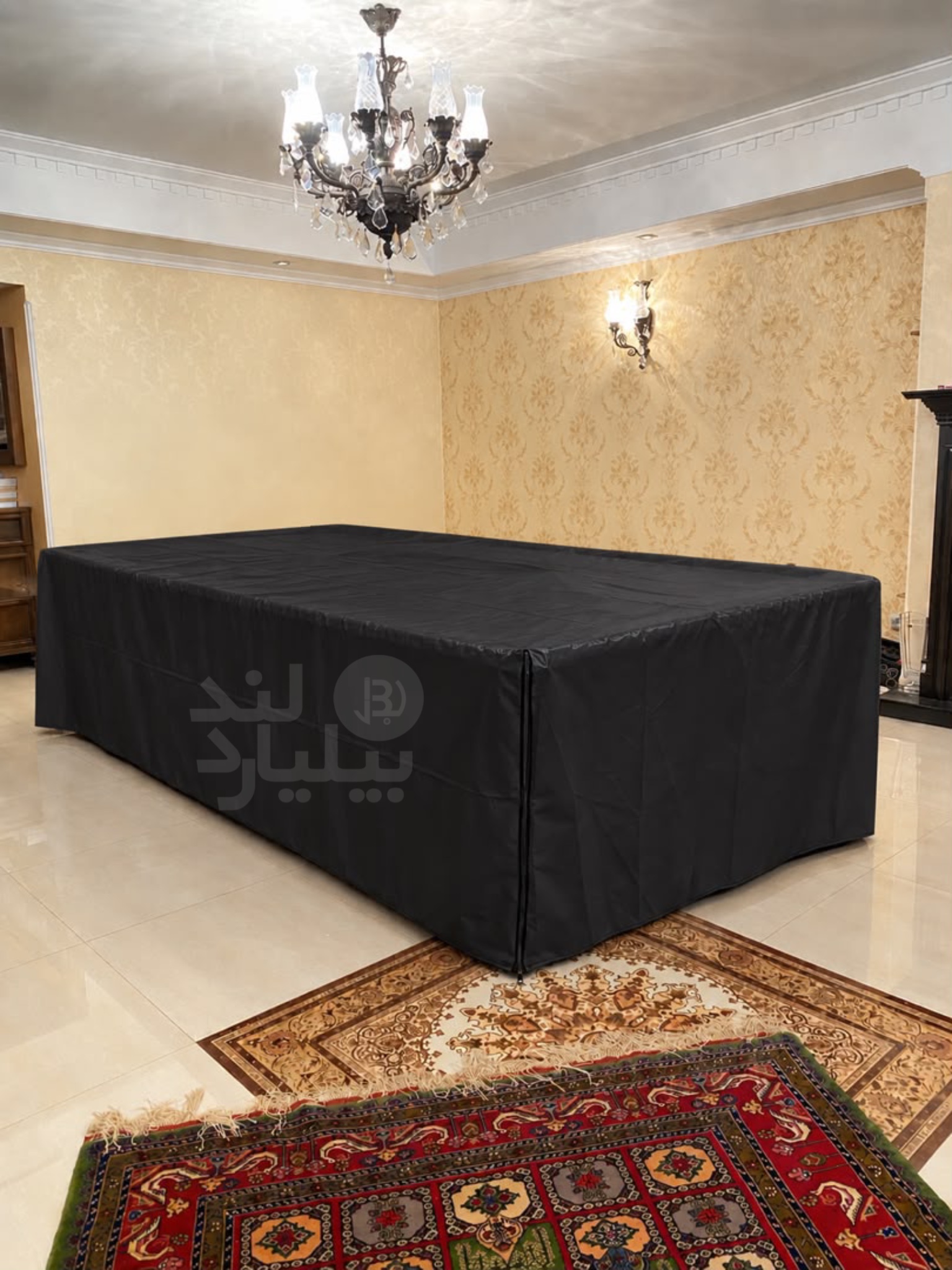 کاور میز مینی اسنوکر (اسنوکر 10 فوت) مدل فول کاور زیپ دار رنگ مشکی