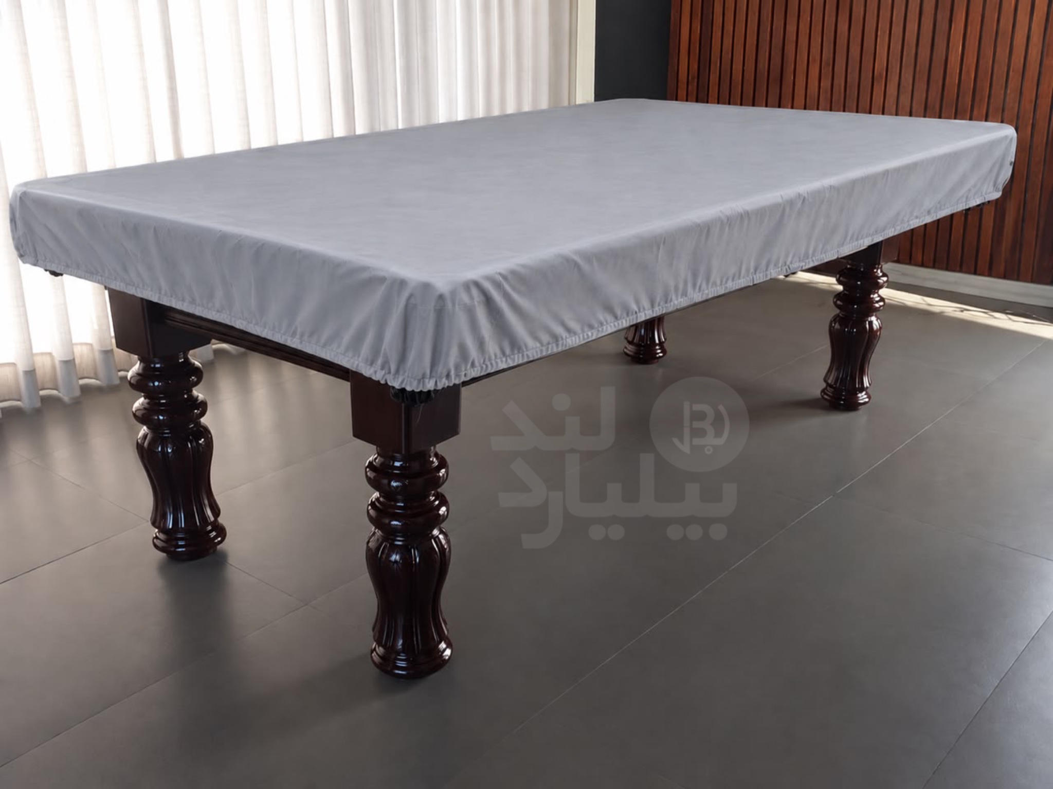 کاور میز بیلیارد ۸ فوت مدل تاپ کاور کش دار رنگ نقره‌ای
